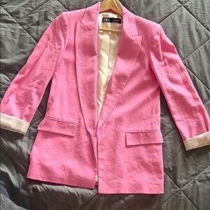 Zara Bright Pink Tailored Blazer